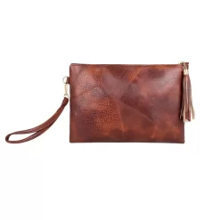 Pochette Vintage En Cuir Avec Anse De Poignée Pour Femmes