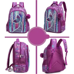 Cartable Sac à Dos Fille à Paillettes Avec Trousse Et Sacoche Assortis -Bagage Soldes 0 aca784