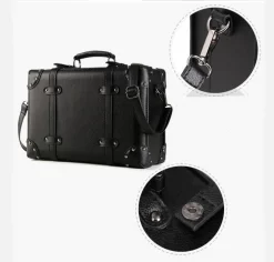 Valise De Voyage Type Mallette Rétro Noire -Bagage Soldes 17848 c470a6
