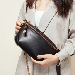 Sac à Main Style Banane En Bandoulière En Cuir Véritable Pour Femmes -Bagage Soldes 29689 elmzho