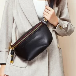 Sac à Main Style Banane En Bandoulière En Cuir Véritable Pour Femmes -Bagage Soldes 29689 qfcusy