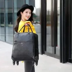 Sac De Voyage à Roulettes Pour Femme En Similicuir Noir -Bagage Soldes 37732 0a5d16