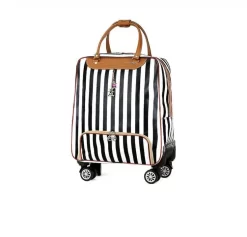 Sac De Voyage à Roulettes Pour Femme Noir Et Blanc à Rayures 6 Sac De Voyage à Roulettes Pour Femme Noir Et Blanc à Rayures -Bagage Soldes 37747 94e067