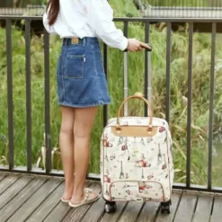 Sac De Voyage à Roulettes Pour Femme De Couleur Beige -Bagage Soldes 37865 465606