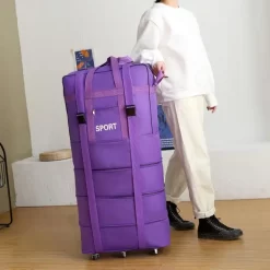 Sac De Voyage à Roulettes Violet à Grande Capacité