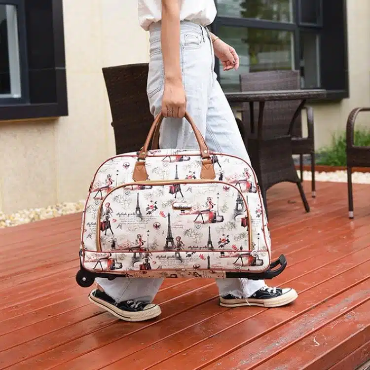 Sac De Voyage à Roulettes Horizontal à Motifs De Tour Eiffel 3 Sac De Voyage à Roulettes Horizontal à Motifs De Tour Eiffel – Image 3