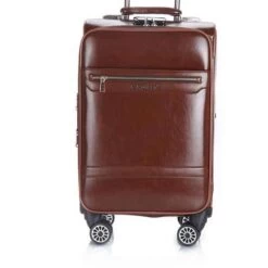 Sac De Voyage à Roulettes Pour Homme En Cuir Marron -Bagage Soldes 38194 0f499d