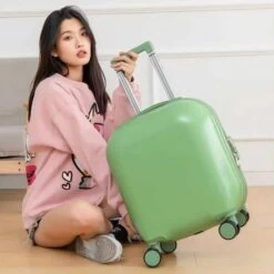 Sac De Voyage à Roulettes De Cabine Vert Pour Femme -Bagage Soldes 38323 80f77d