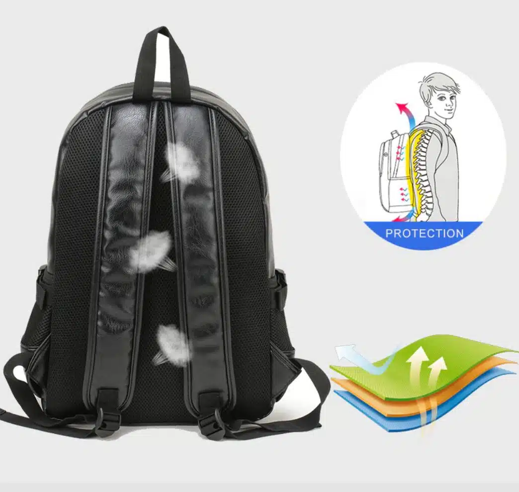 Petit Sac à Dos Imperméable En Simili Cuir 5 Petit Sac à Dos Imperméable En Simili Cuir – Image 5