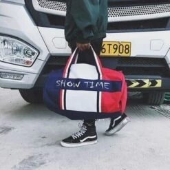 Sac à Bandoulière « SHOW TIME » Bleu Blanc Rouge 7 Sac à Bandoulière « SHOW TIME » Bleu Blanc Rouge -Bagage Soldes Bleu blanc rouge 2