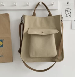 Sac Cabas En Tissu Et Bandoulière Tendance Pour Femme