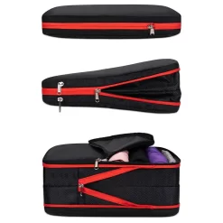 Sac De Compression De Voyage Avec Organisateur Pliable -Bagage Soldes Cubes d emballage pour voyage pochette de Compression Double organisateur de bagages sacs de rangement tanches