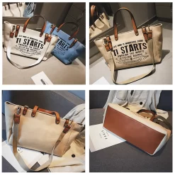 Sac Pliable Pour Femme Moderne Et élégant 7 Sac Pliable Pour Femme Moderne Et élégant -Bagage Soldes D contract Femmes Solide Sac Bandouli re Mode Femmes Toile Sacs Main Portables De Haute Qualit