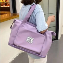 Bagage à Main Violet Avec Deux Lanières En Tissu Oxford -Bagage Soldes bagage main violet deux lanieres tissu oxford 03