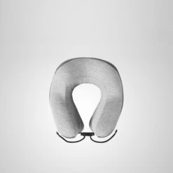 Coussin De Voyage Gris En Forme De U En Polyester Et Coton -Bagage Soldes coussin voyage gris forme u polyester coton 02