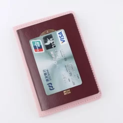 Étui Passeport En Cuir Décor Doré Mappemonde -Bagage Soldes etui passeport cuir decor dore mappemonde4