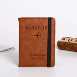 Étui Passeport Marron Vintage Rfid