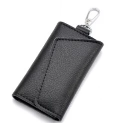 Étui Porte Clés Refermable En Cuir Souple Noir -Bagage Soldes etui porte cles refermable cuir souple noir1