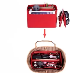 Organisateur De Sac Rouge Avec Poche Détachable Et Portefeuille -Bagage Soldes organisateur sac rouge poche detachable portefeuille 03