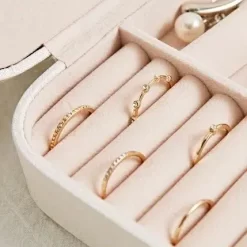 Pochette Bijoux Blanche Et Portable En Simili Cuir -Bagage Soldes pochette bijoux blanche portable simili cuir 03