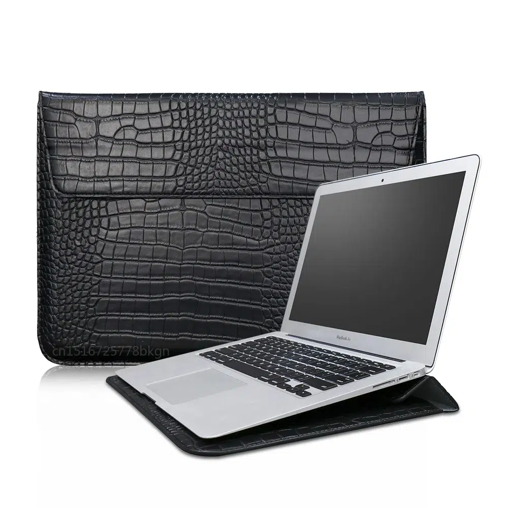 Pochette Ordinateur Noire Effet Crocodile 1 Pochette Ordinateur Noire Effet Crocodile