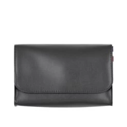 Pochette En Simili Cuir Noire Avec Bouton Magnétique