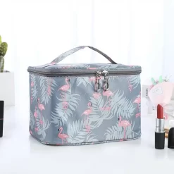 Trousse De Toilette Femme En Nylon Avec Imprimé De Flamants Roses
