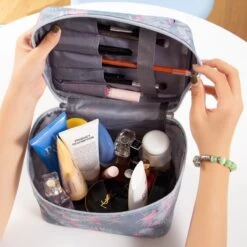 Trousse De Toilette Femme En Nylon Avec Imprimé De Flamants Roses -Bagage Soldes trousse toilette femme nylon imprime flamants roses 03