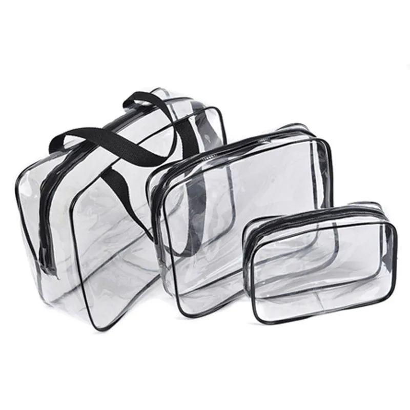 Kit De 3 Trousses De Voyage Transparentes Imperméables 1 Kit De 3 Trousses De Voyage Transparentes Imperméables