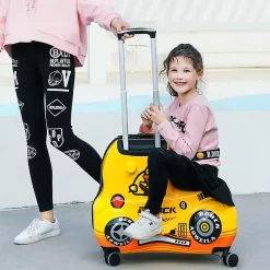 Bagage Soldes -Bagage Soldes valise enfant jaune forme voiture 01