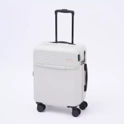 Valise à Roulettes Blanche En Plastique Avec Port USB