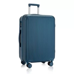 Valise à Roulettes Etanche Bleue Avec Nervures En Plastique