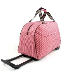 Valise Souple à Rayures Avec Roulettes -Bagage Soldes valise souple rayures roulettes 01