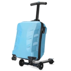 Valise Trottinette Bleue Avec Poignée Confortable