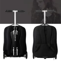 Valise Trottinette Noire Imperméable En Plastique -Bagage Soldes valise trottinette noire impermeable plastique 03